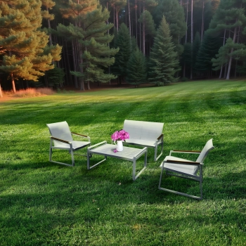 Zestaw 4+1 aluminium, polywood 53596