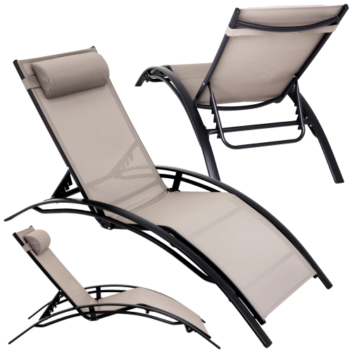 Leżak OGRODOWY RELAX wygodny składany aluminiowa 57938