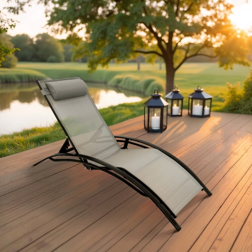 Leżak OGRODOWY RELAX wygodny składany aluminiowa 53886