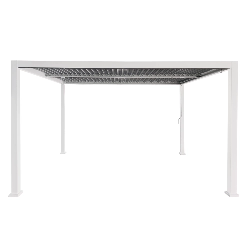 Pergola ogrodowa 3x4 m z REGULOWANYM dachem ALUMINIOWA biała na TARAS 57778