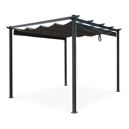 Pergola ogrodowa stalowa 2,4 m markizy boczne 58041